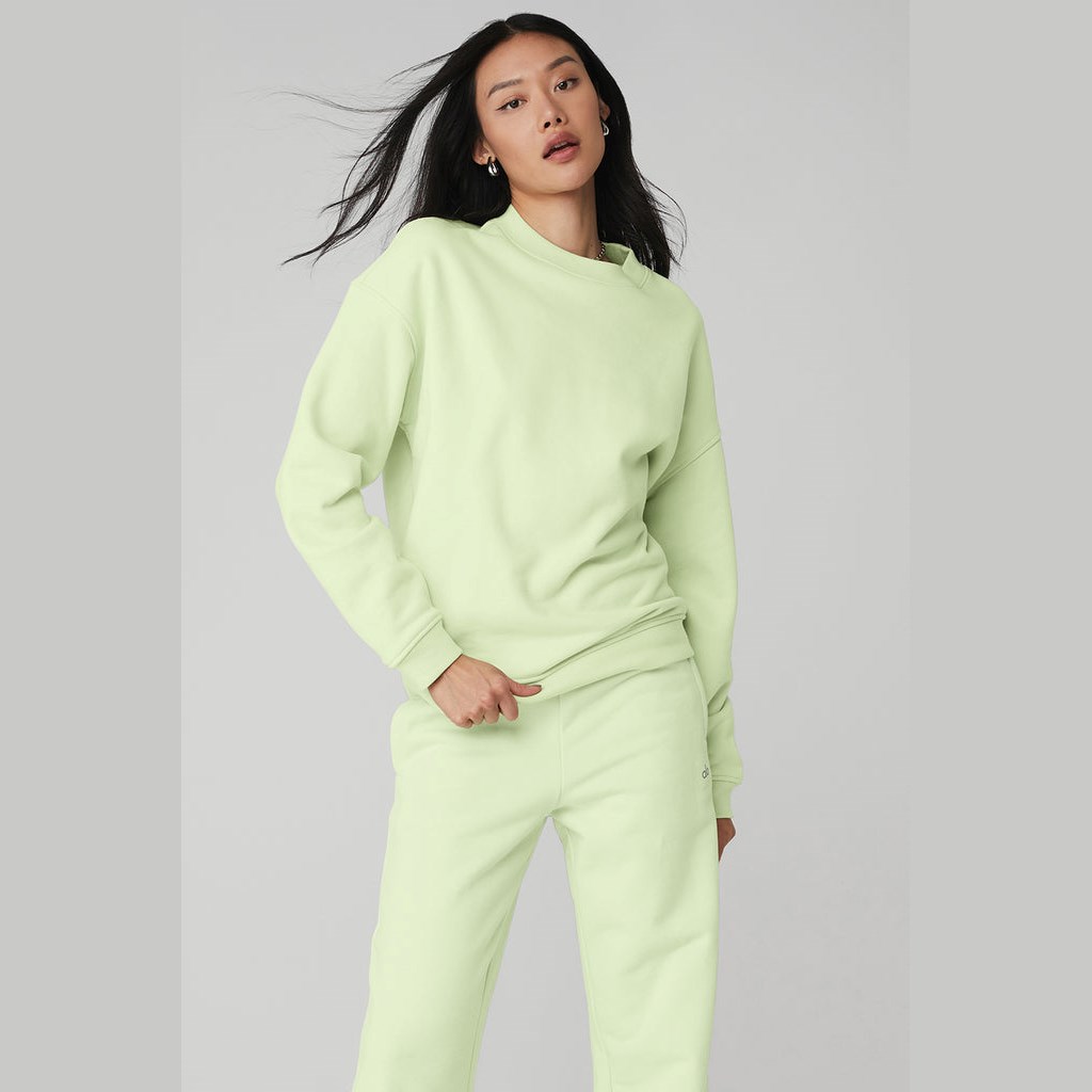 Pullover Alo Yoga Renown Crew Neck Mujer Verdes | VOWA68052