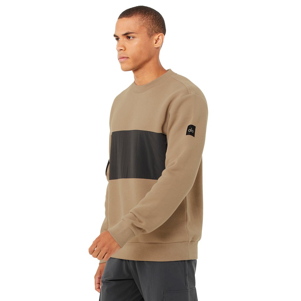 Pullover Alo Yoga Traverse Long Sleeve Hombre Beige | MPKH65478
