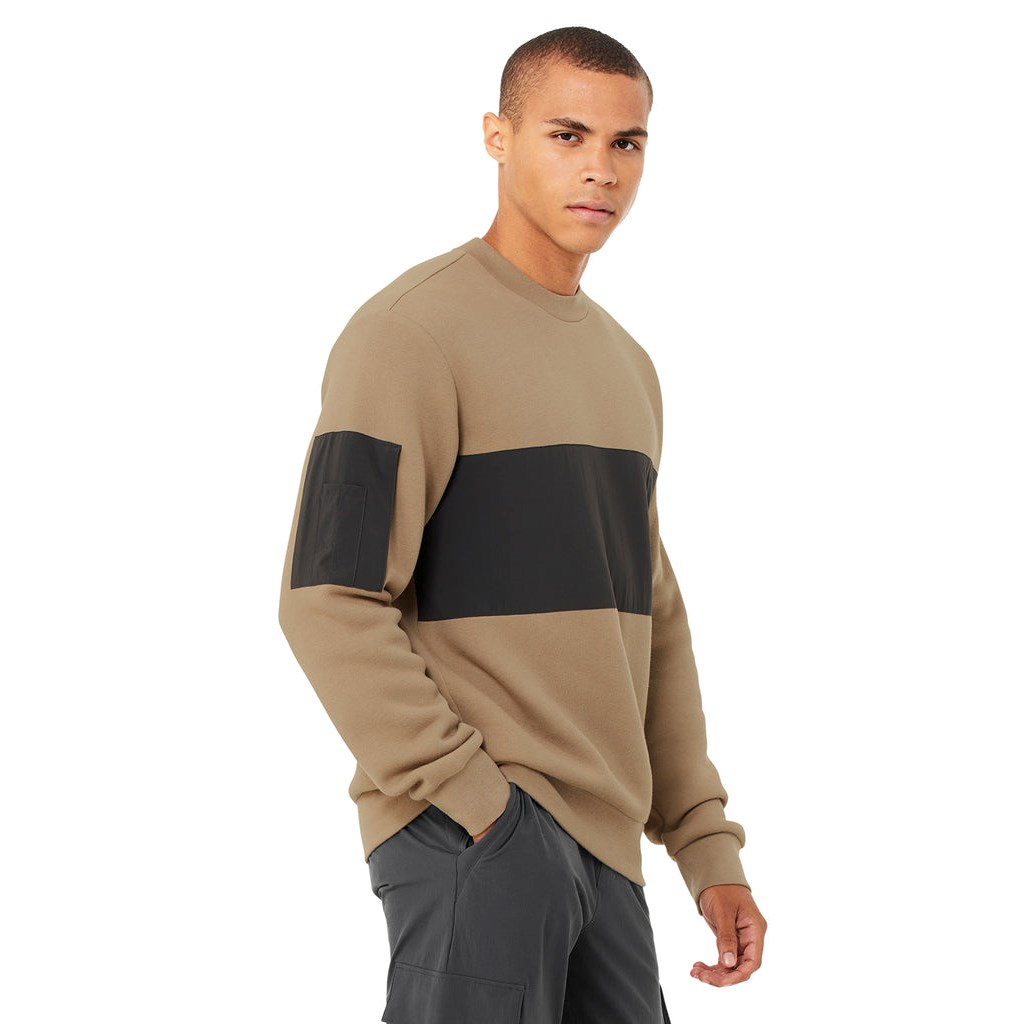 Pullover Alo Yoga Traverse Long Sleeve Hombre Beige | MPKH65478