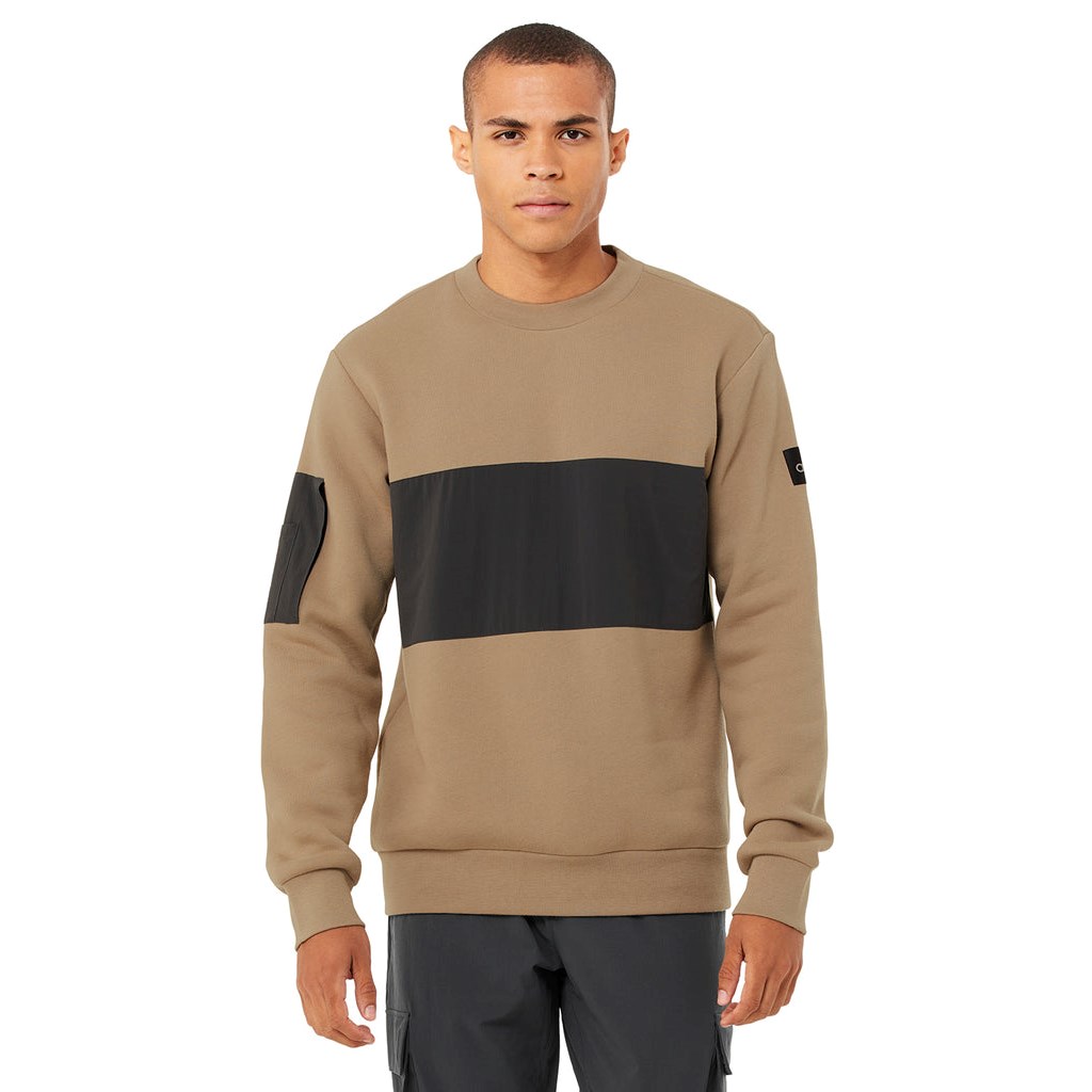 Pullover Alo Yoga Traverse Long Sleeve Hombre Beige | MPKH65478