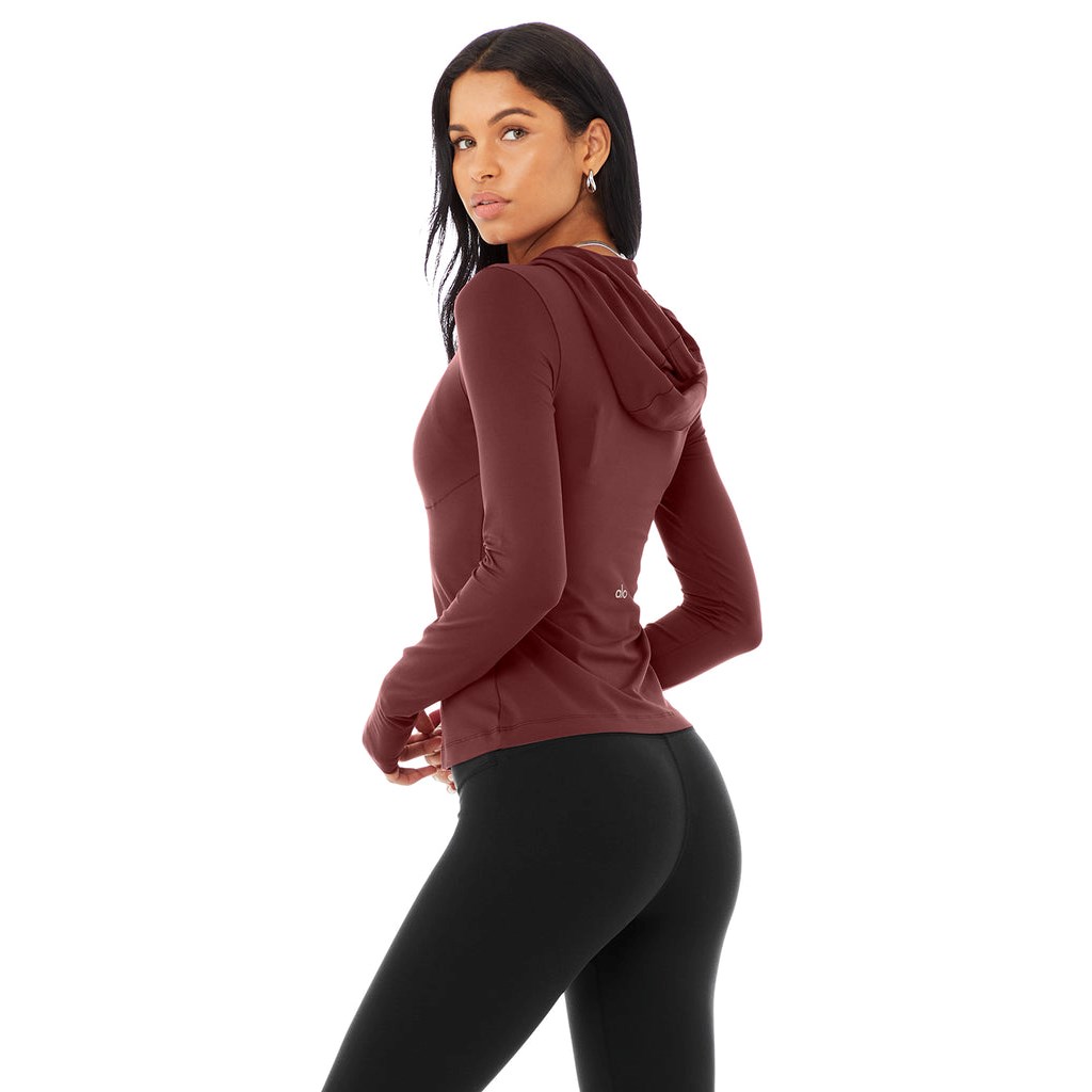 Ropa Alo Yoga Alosoft Encapuchado Runner Long Sleeve Mujer Rojos | TCRA31657