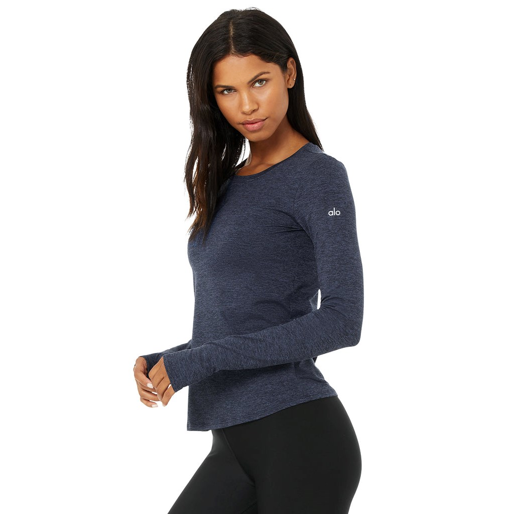 Ropa Alo Yoga Alosoft Finesse Long Sleeve Mujer Azules | DMTR06124