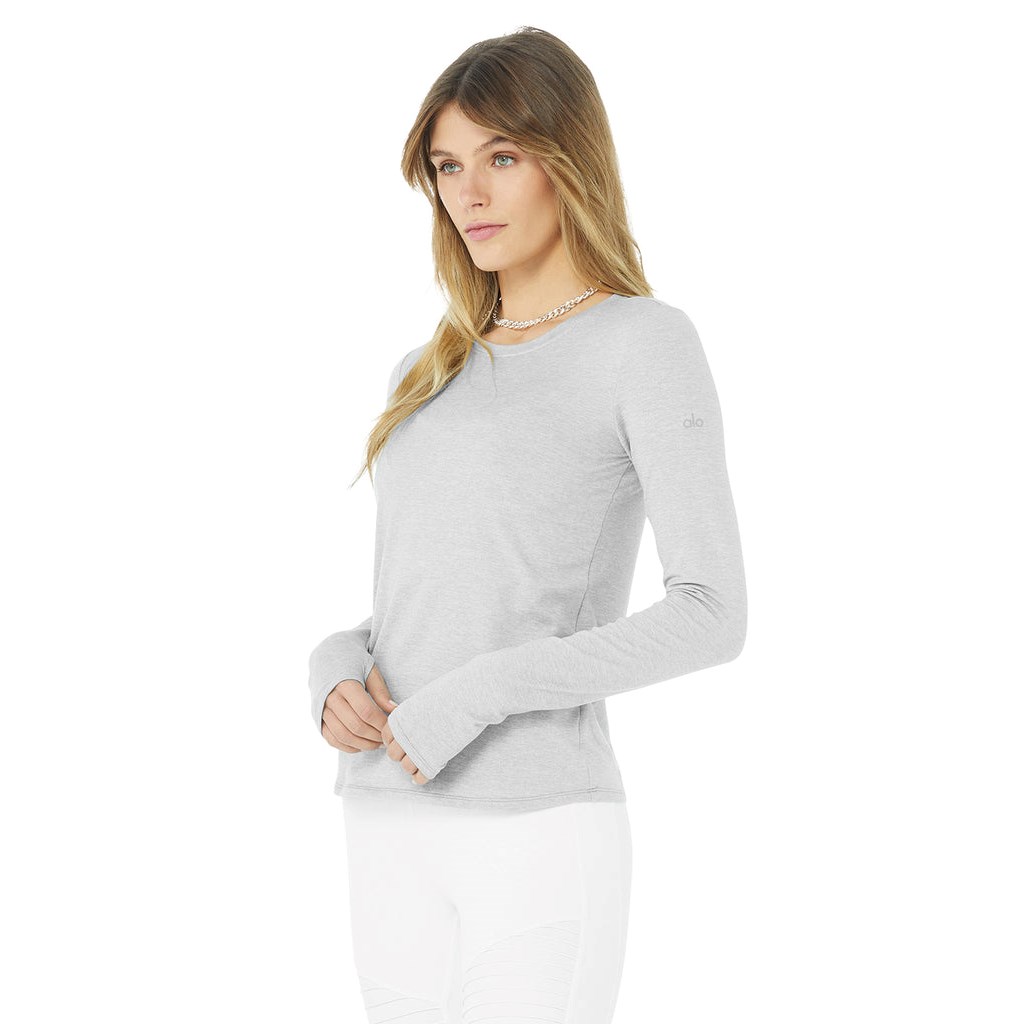 Ropa Alo Yoga Alosoft Finesse Long Sleeve Mujer Grises | UODE67095