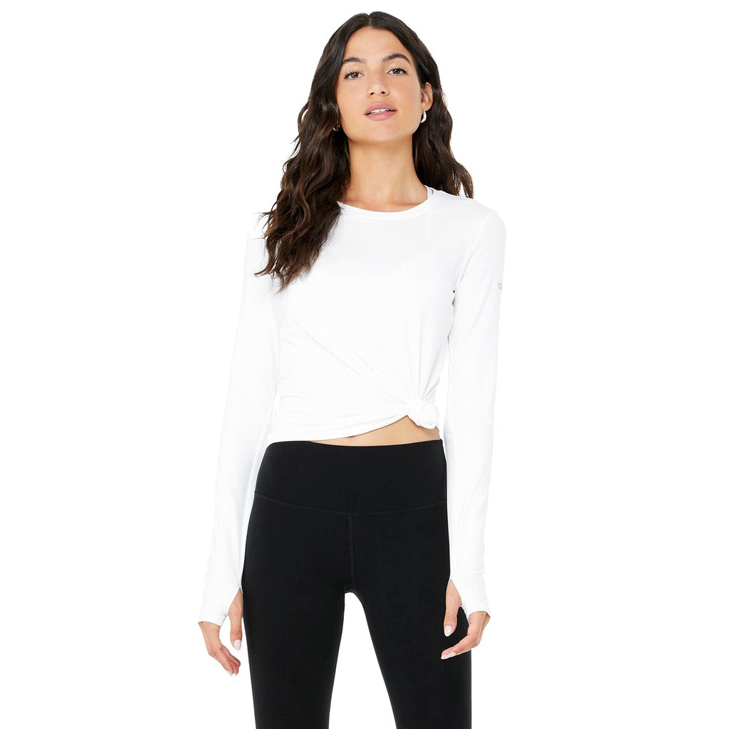 Ropa Alo Yoga Alosoft Finesse Long Sleeve Mujer Blancos | WYZR23590