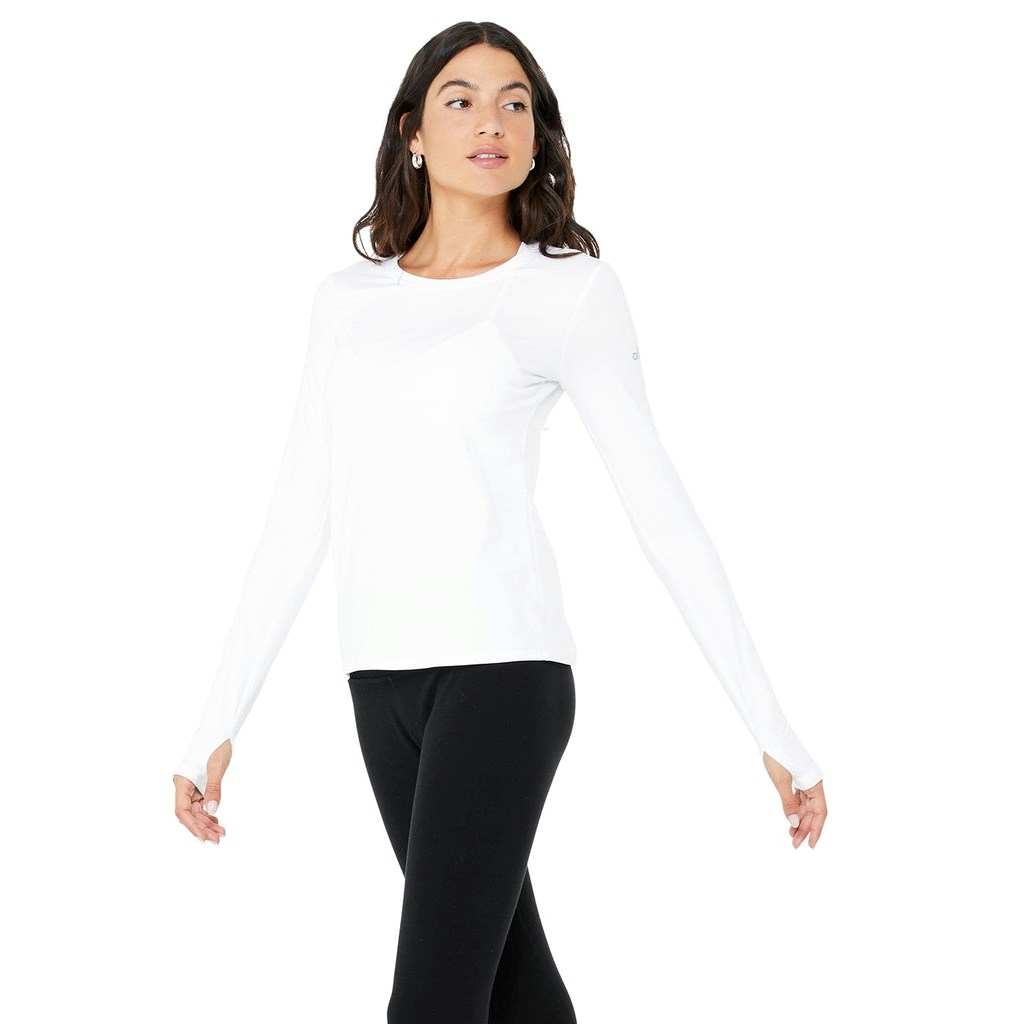 Ropa Alo Yoga Alosoft Finesse Long Sleeve Mujer Blancos | WYZR23590