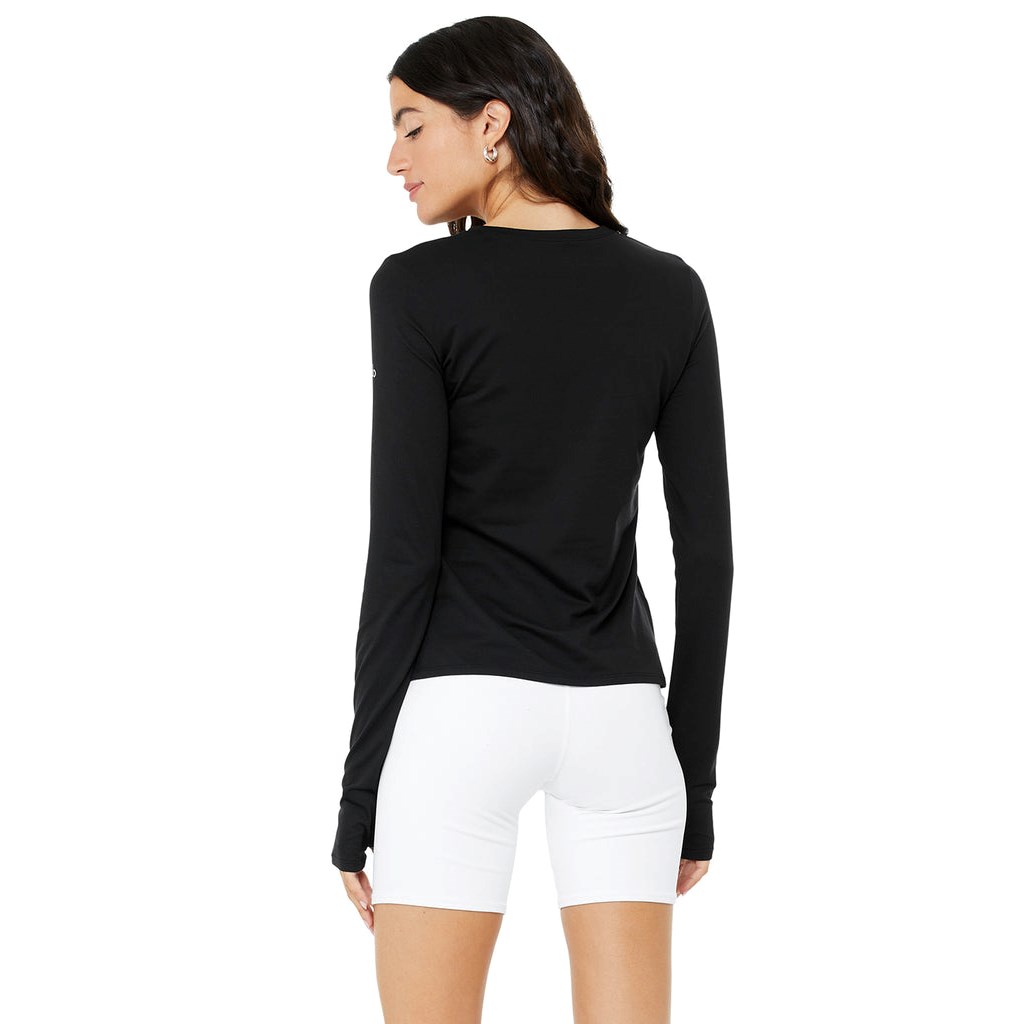 Ropa Alo Yoga Alosoft Finesse Long Sleeve Mujer Negros | YLQO51428