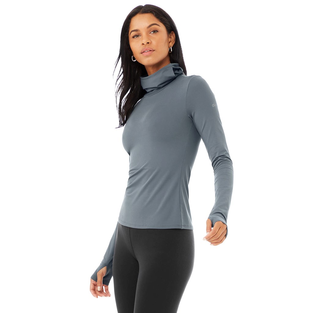 Ropa Alo Yoga Alosoft Protection Turtleneck Mujer Azules | WZQU08739