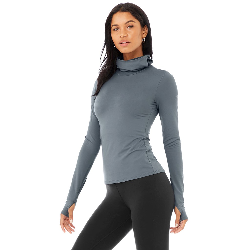 Ropa Alo Yoga Alosoft Protection Turtleneck Mujer Azules | WZQU08739