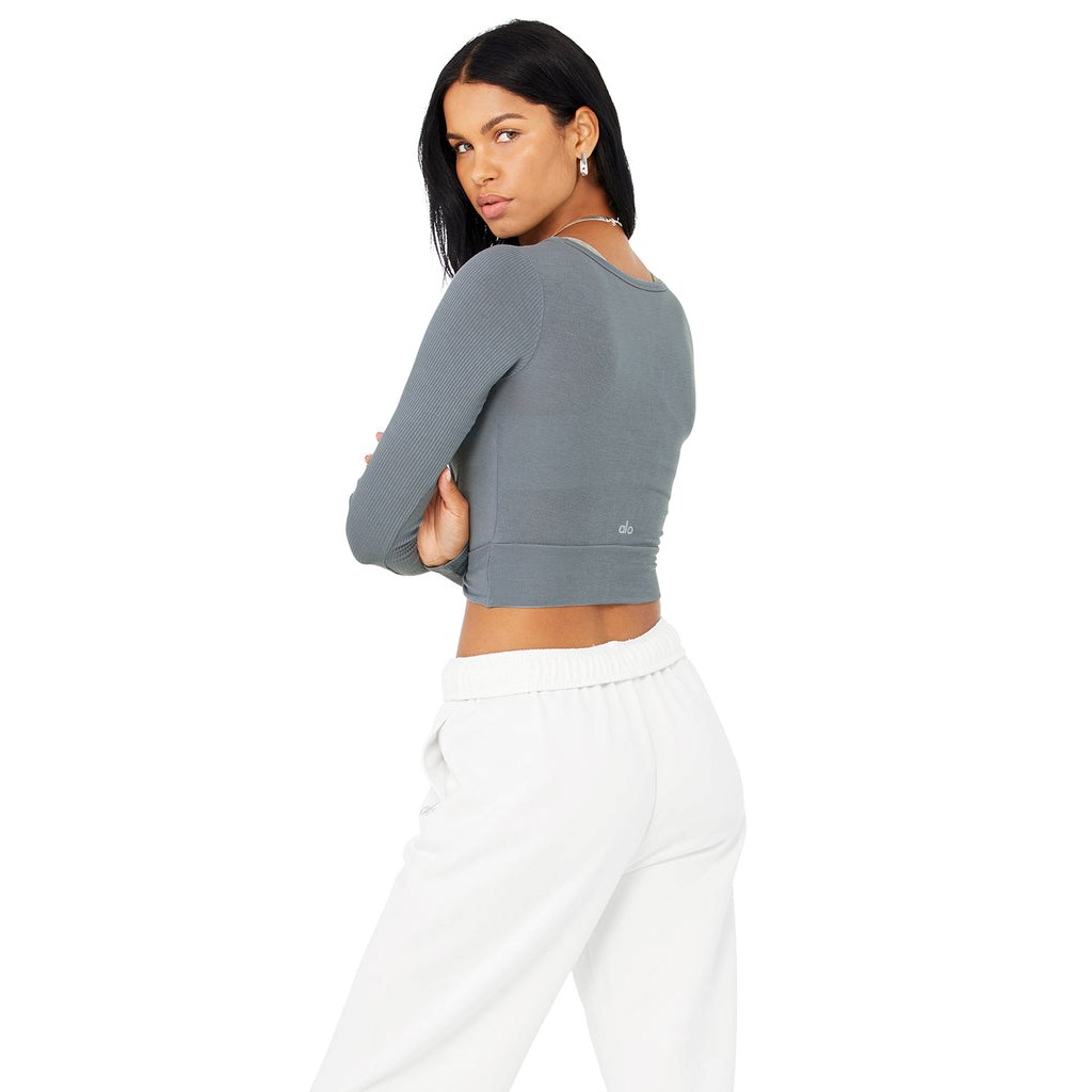Ropa Alo Yoga Cover Long Sleeve Mujer Azules | TGEA81504