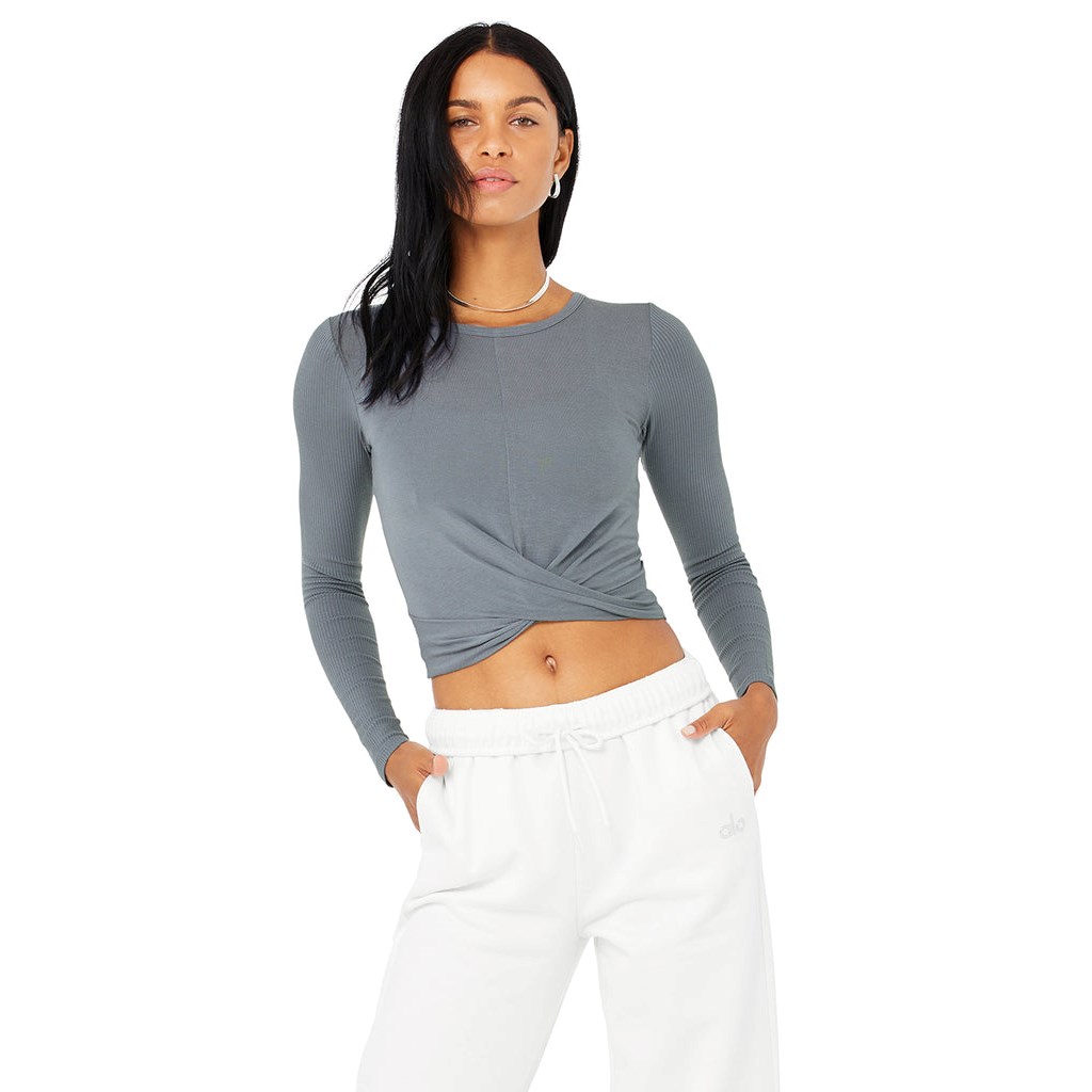 Ropa Alo Yoga Cover Long Sleeve Mujer Azules | TGEA81504