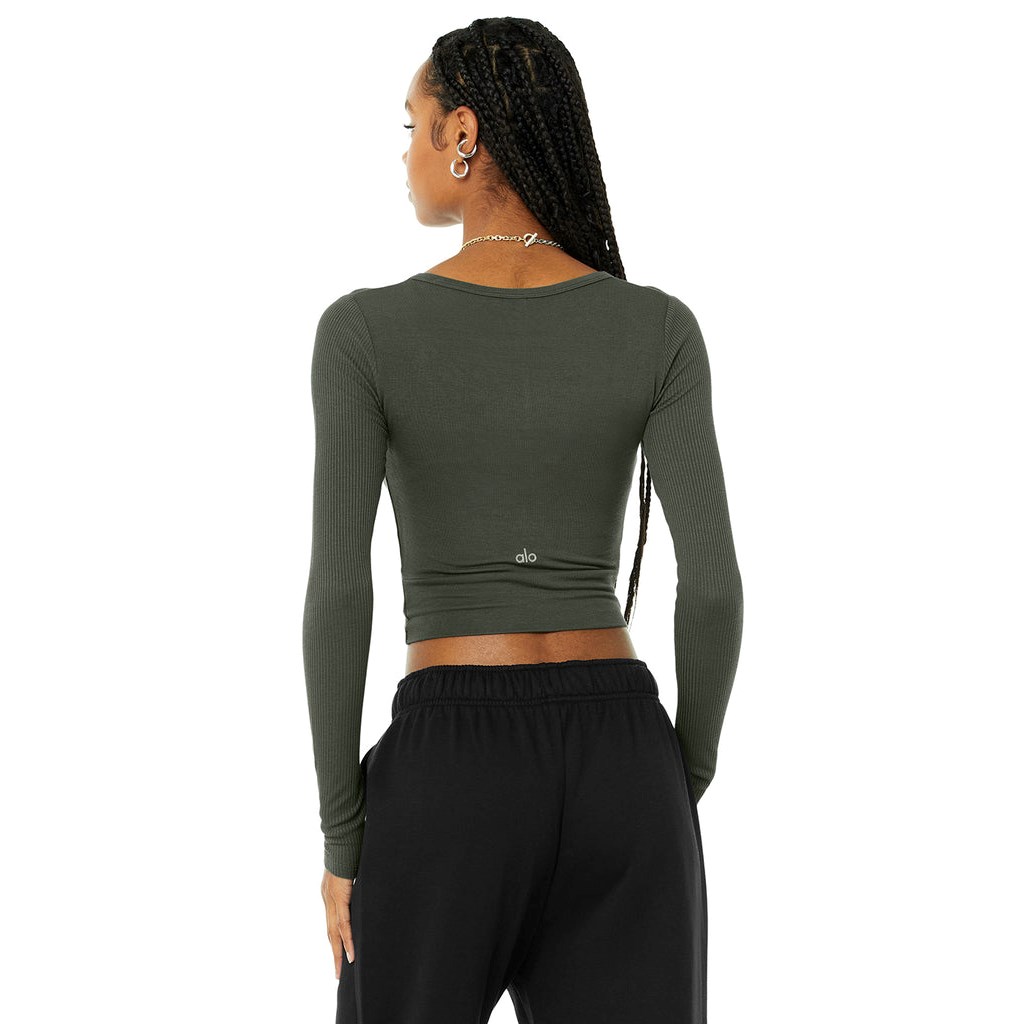 Ropa Alo Yoga Cover Long Sleeve Mujer Verdes | WHIF04681