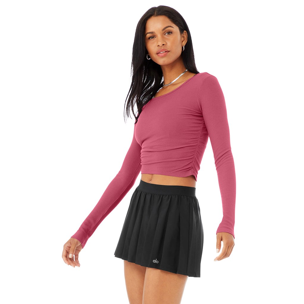 Ropa Alo Yoga Gather Long Sleeve Mujer Rosas | LFAT38260