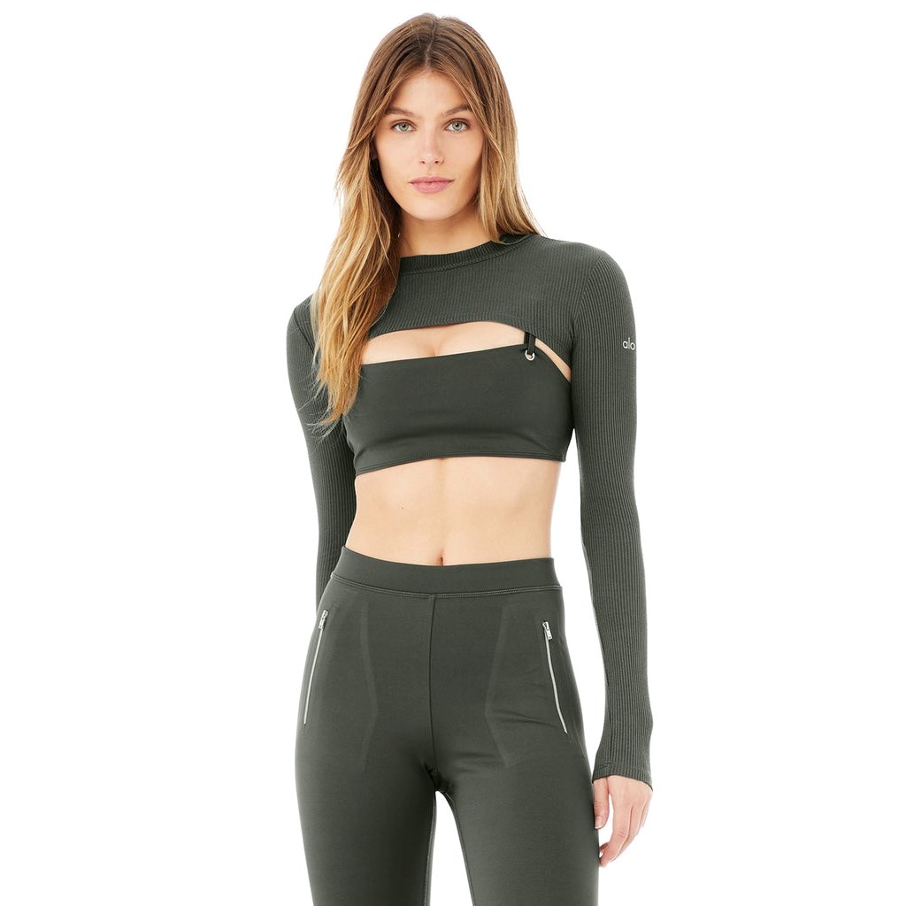 Ropa Alo Yoga Thrill Seeker Shrug Mujer Verdes | HWZJ79614