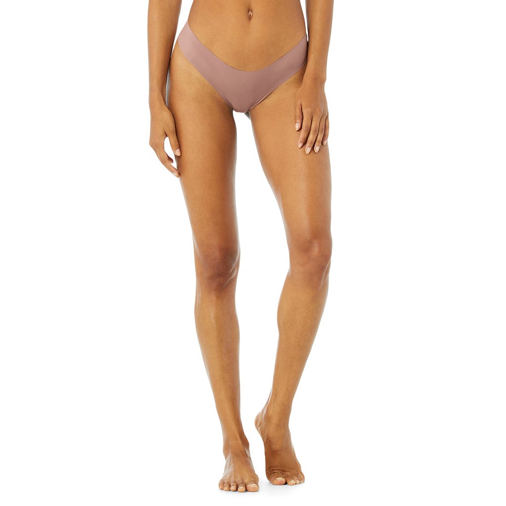 Ropa Interior Alo Yoga Airbrush Invisible Cheeky Mujer Marrom | TVDS12038