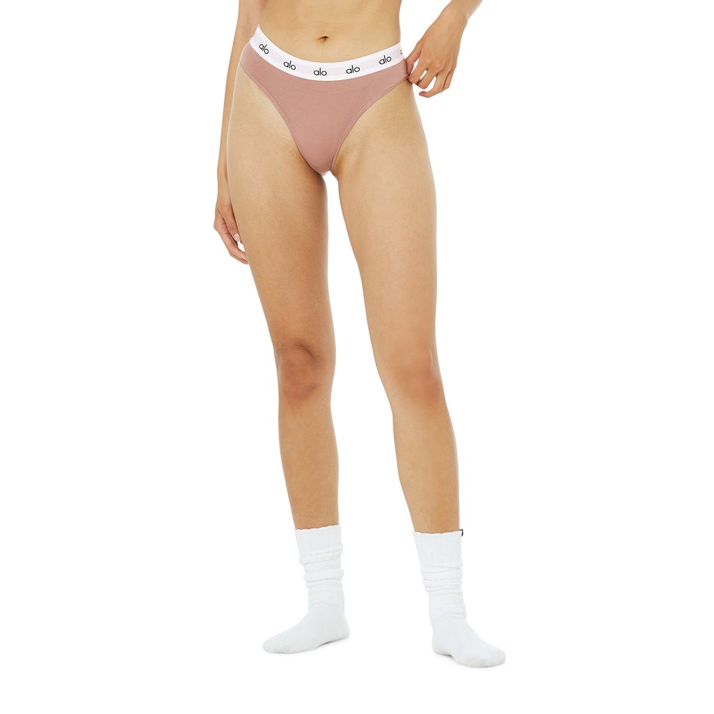Ropa Interior Alo Yoga Icon Cheeky Mujer Marrom | BRYE23750
