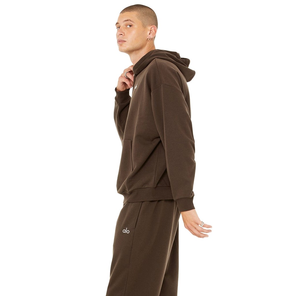 Sudadera Con Capucha Alo Yoga Accolade Hombre Marrom | GRNM57319