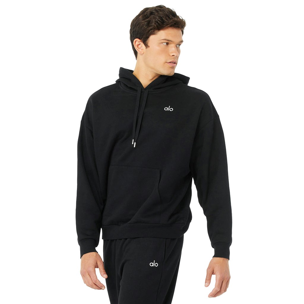Sudadera Con Capucha Alo Yoga Accolade Hombre Negros | GYEI70836