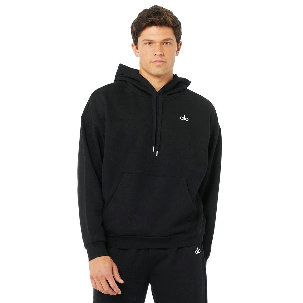 Sudadera Con Capucha Alo Yoga Accolade Hombre Negros | GYEI70836