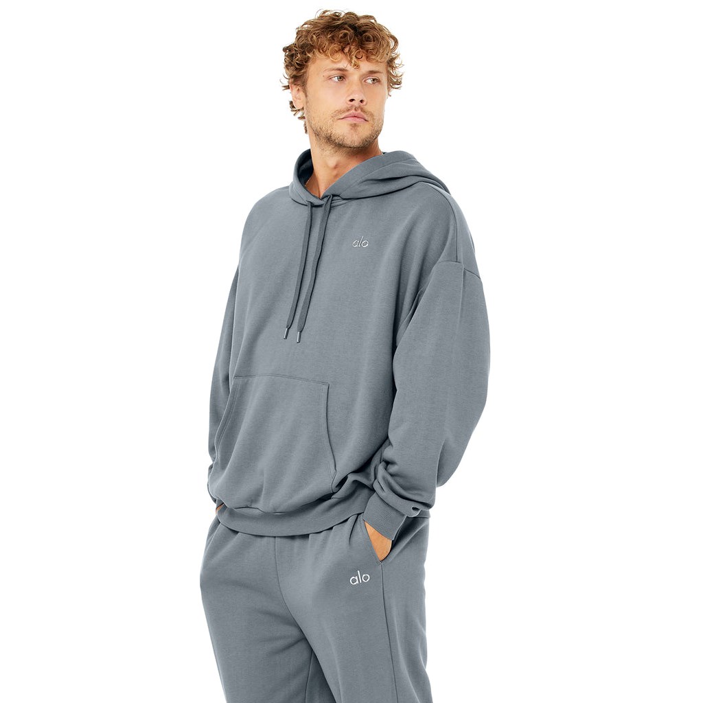 Sudadera Con Capucha Alo Yoga Accolade Hombre Azules | VEMC12390