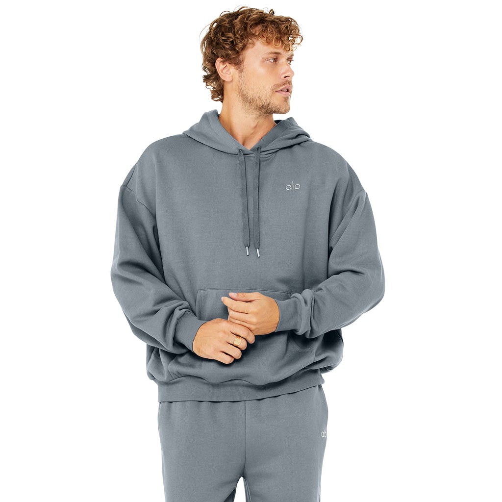 Sudadera Con Capucha Alo Yoga Accolade Hombre Azules | VEMC12390