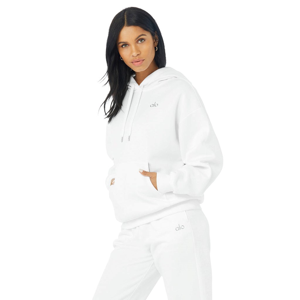 Sudadera Con Capucha Alo Yoga Accolade Mujer Blancos | TADC39862