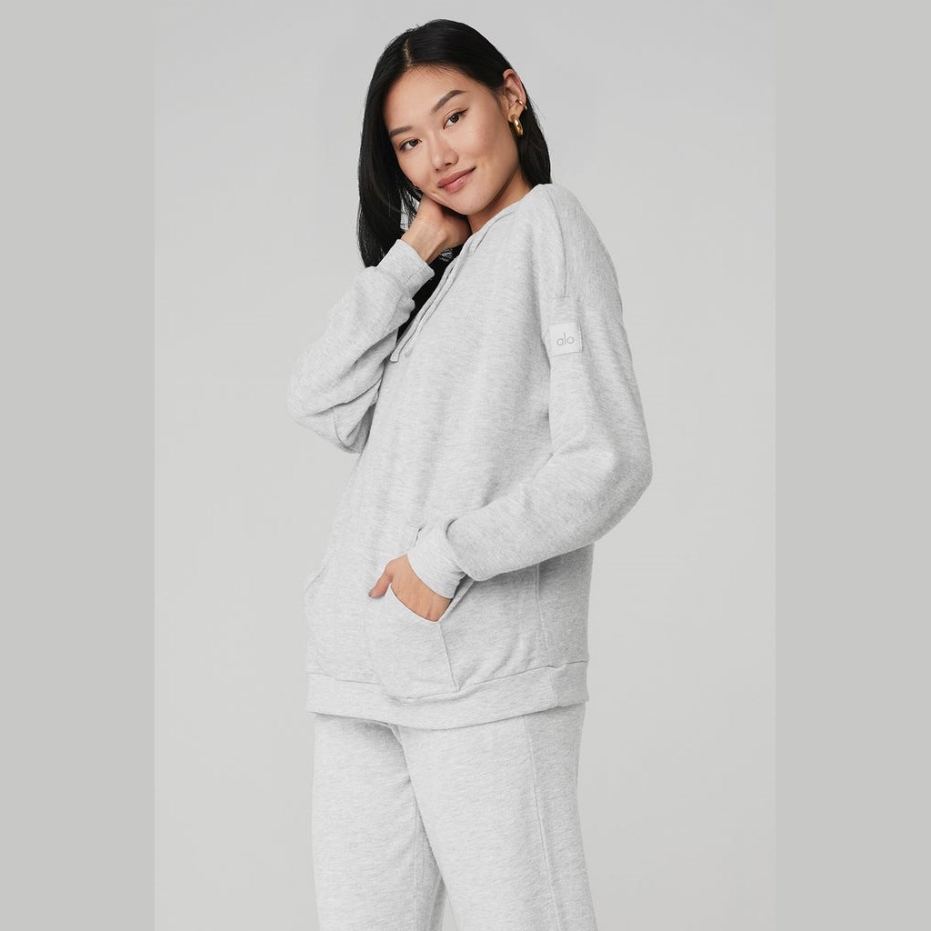 Sudadera Con Capucha Alo Yoga Alolux Cozy Mujer Grises | IKSP32075