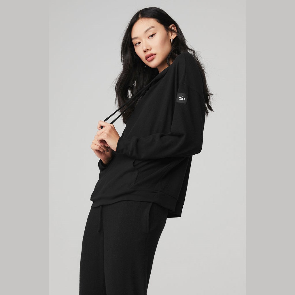 Sudadera Con Capucha Alo Yoga Alolux Cozy Mujer Negros | XLIZ61438