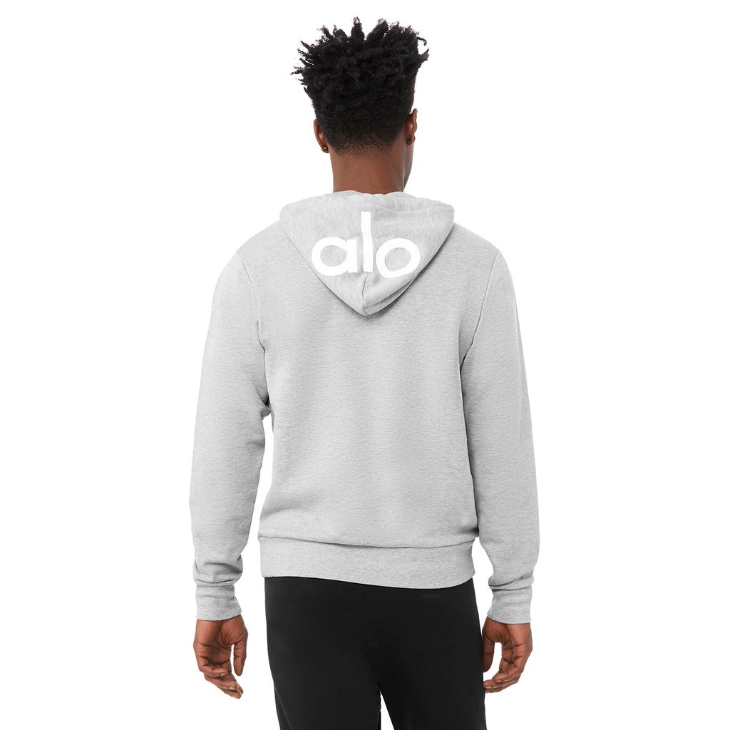 Sudadera Con Capucha Alo Yoga Caliber Zip Hombre Grises | RPXN56139