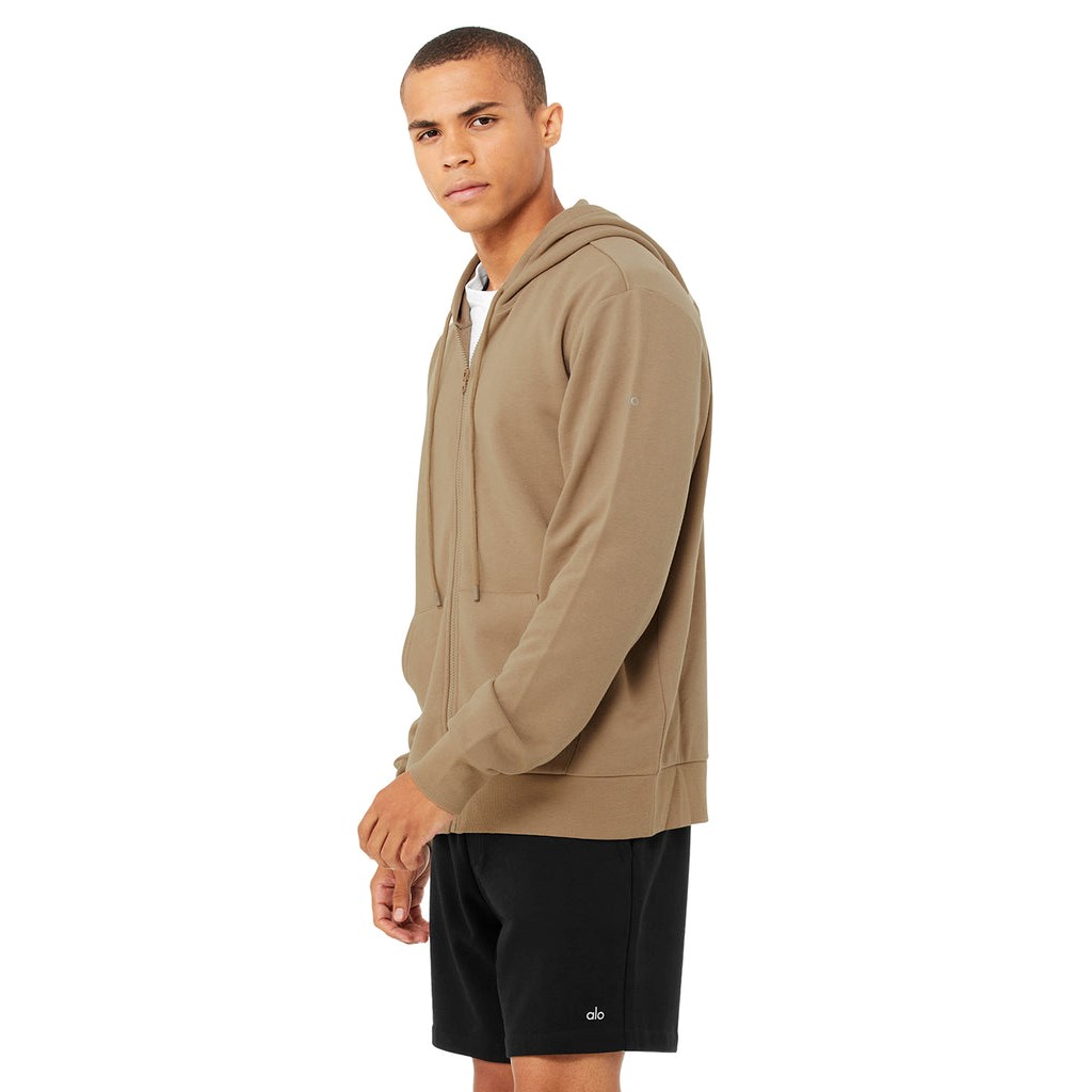 Sudadera Con Capucha Alo Yoga Caliber Zip Hombre Beige | YCBM48207