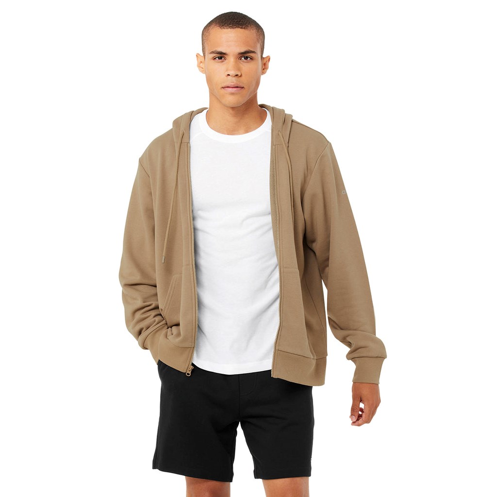Sudadera Con Capucha Alo Yoga Caliber Zip Hombre Beige | YCBM48207