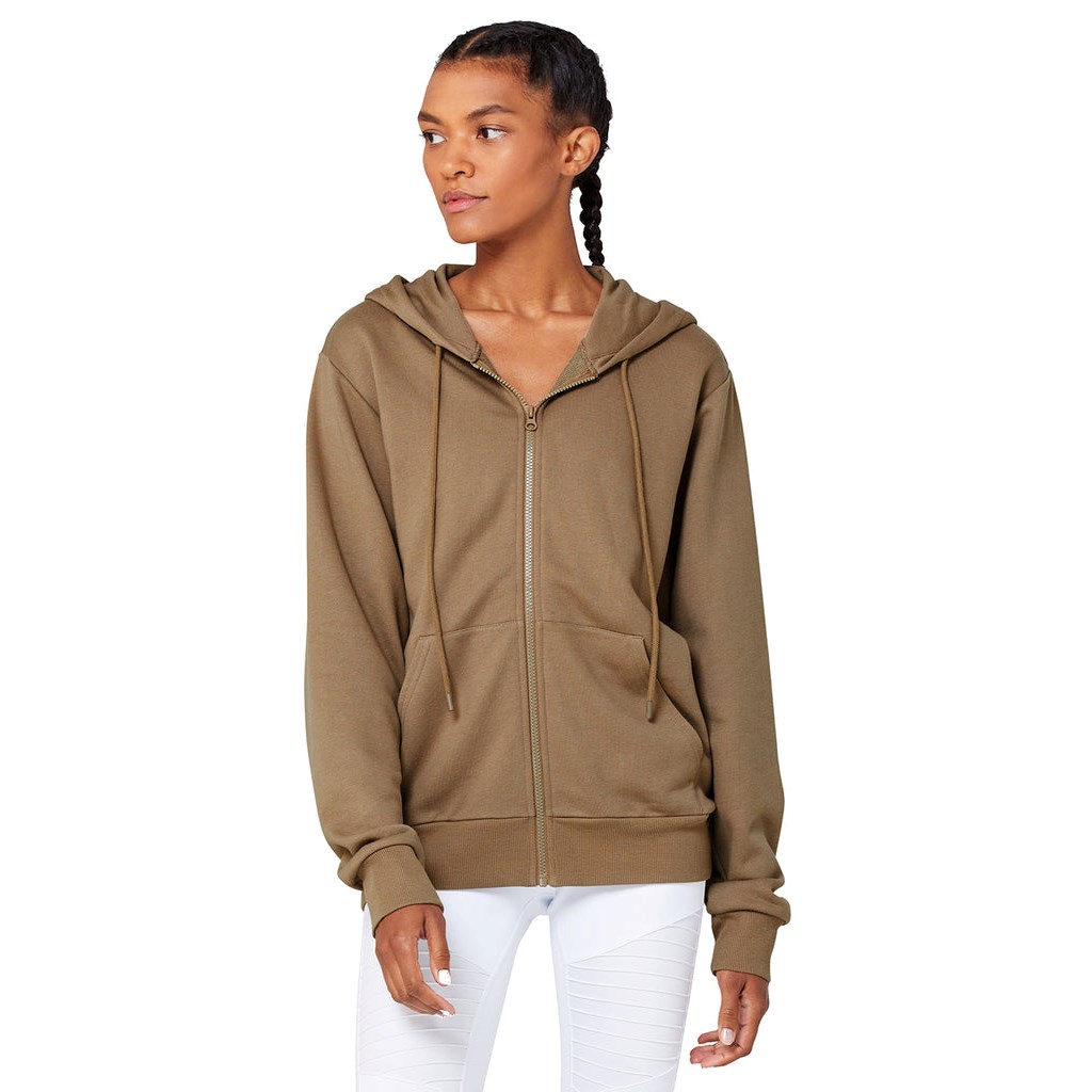 Sudadera Con Capucha Alo Yoga Caliber Zip Mujer Beige | ZJUB29871