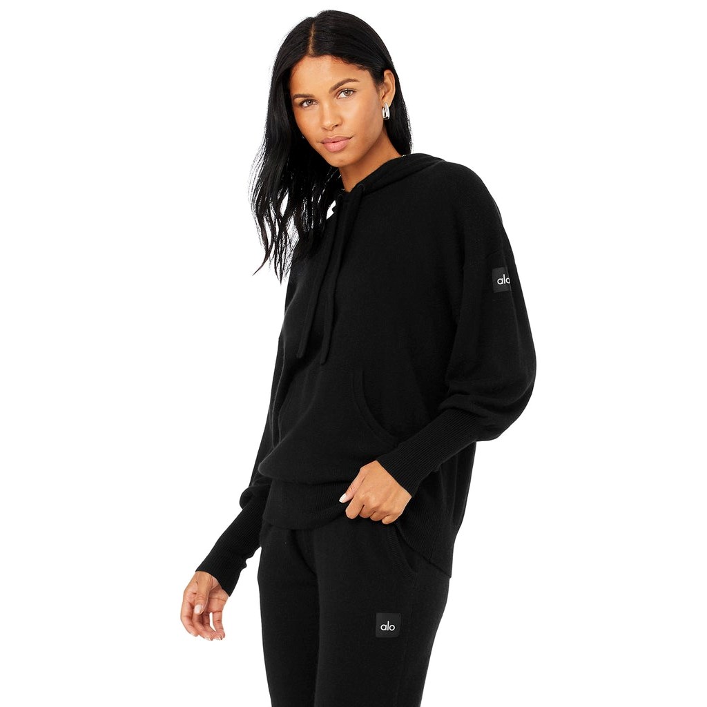 Sudadera Con Capucha Alo Yoga Cashmere Jet Set Mujer Negros | JIAC23051
