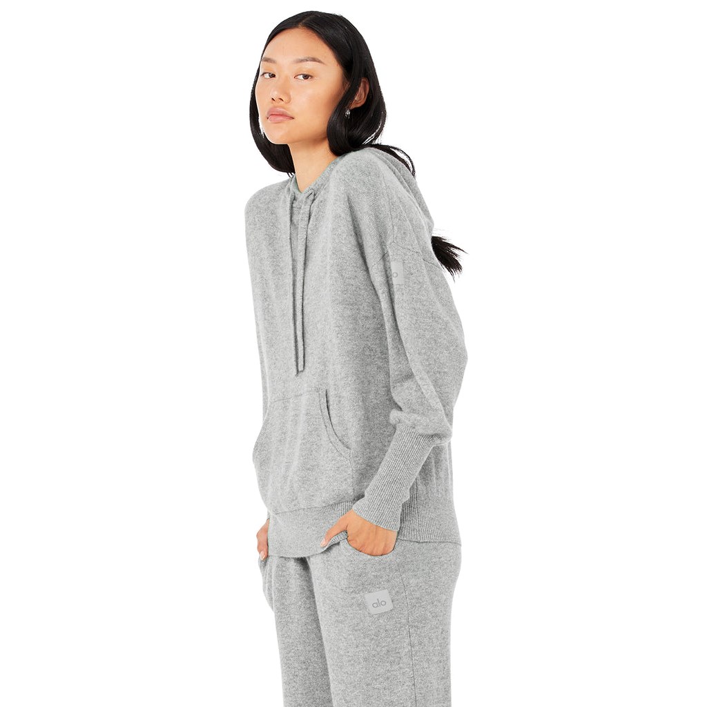 Sudadera Con Capucha Alo Yoga Cashmere Jet Set Mujer Grises | MDZK83015