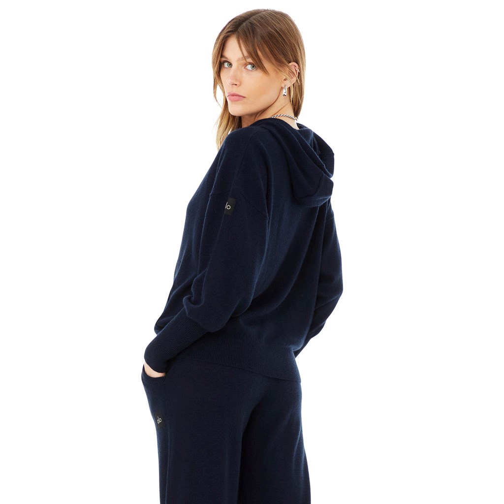 Sudadera Con Capucha Alo Yoga Cashmere Jet Set Mujer Azules | VHFQ16205