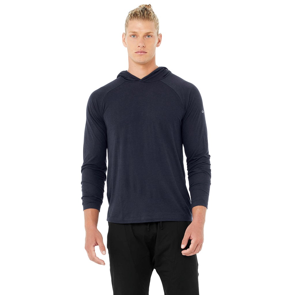 Sudadera Con Capucha Alo Yoga Core Encapuchado Runner Long Sleeve Hombre Azules | AGDK15234