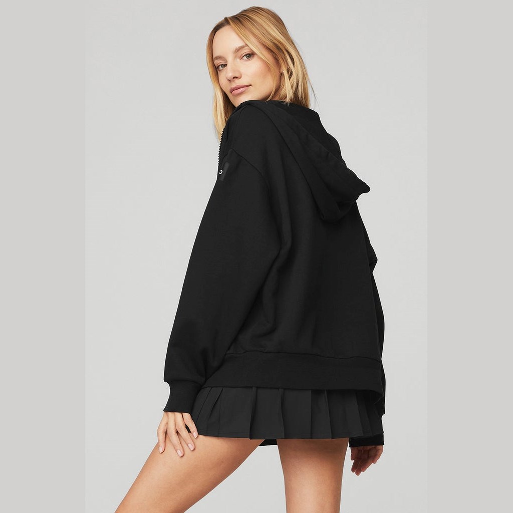 Sudadera Con Capucha Alo Yoga Everyday Full Zip Mujer Negros | BASE05983