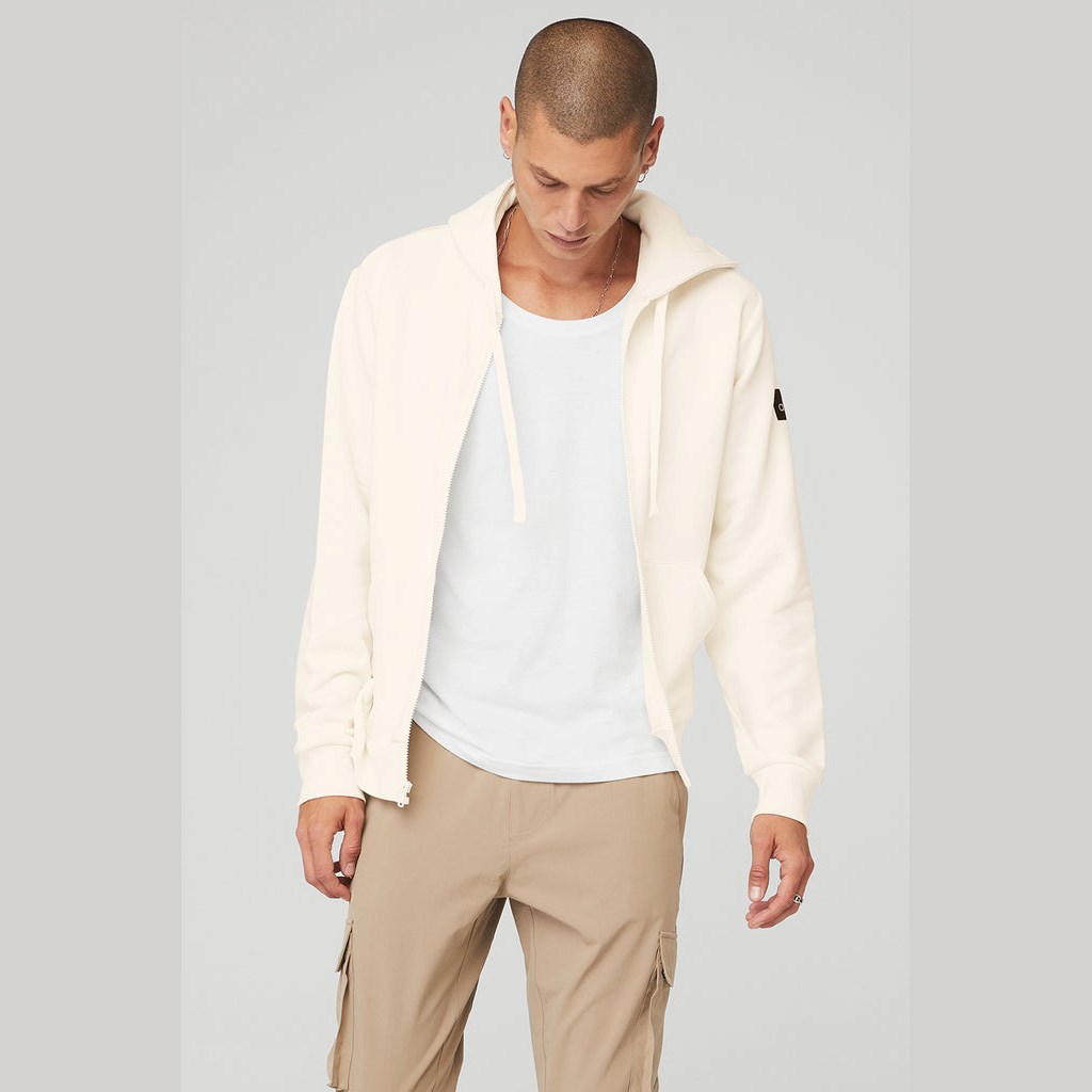 Sudadera Con Capucha Alo Yoga Everyday Full Zip Hombre Blancos | CEZU82437