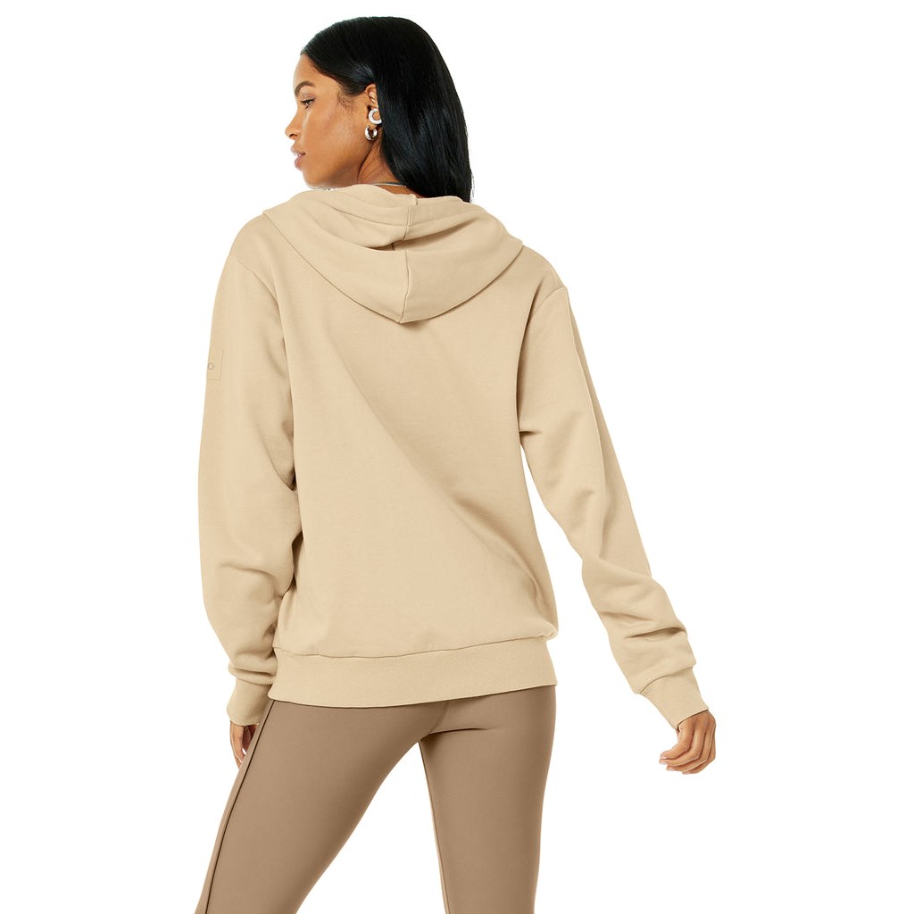 Sudadera Con Capucha Alo Yoga Everyday Full Zip Mujer Beige | CFXS03714
