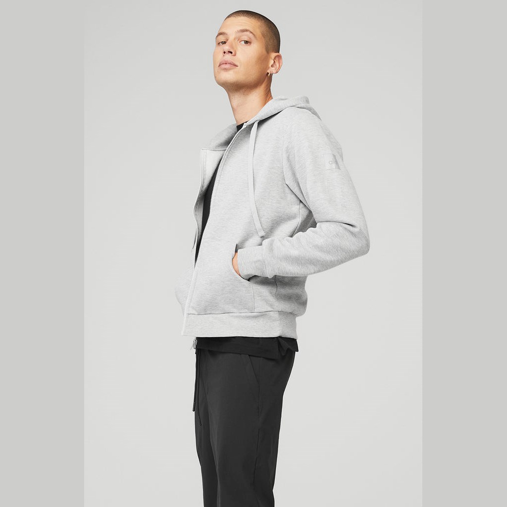 Sudadera Con Capucha Alo Yoga Everyday Full Zip Hombre Grises | CWHX24875