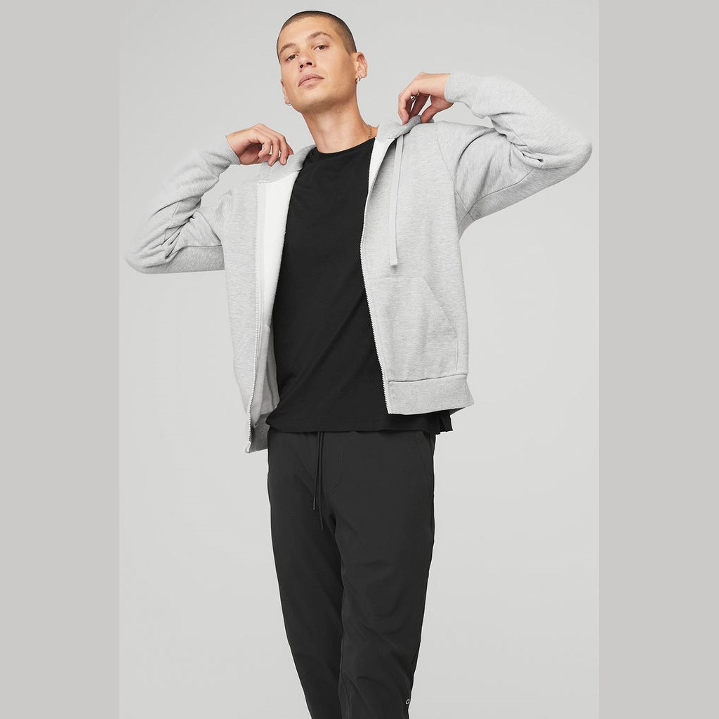Sudadera Con Capucha Alo Yoga Everyday Full Zip Hombre Grises | CWHX24875
