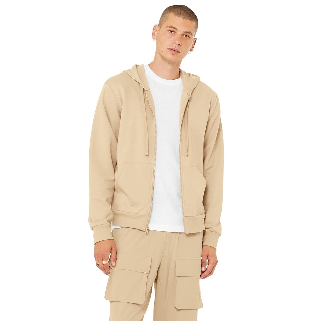 Sudadera Con Capucha Alo Yoga Everyday Full Zip Hombre Beige | DLCO20846