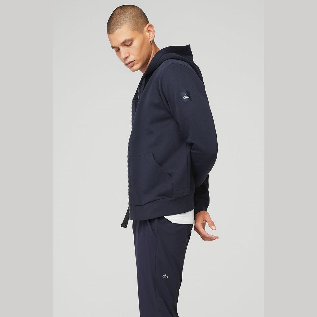 Sudadera Con Capucha Alo Yoga Everyday Full Zip Hombre Azules | OIMA81453