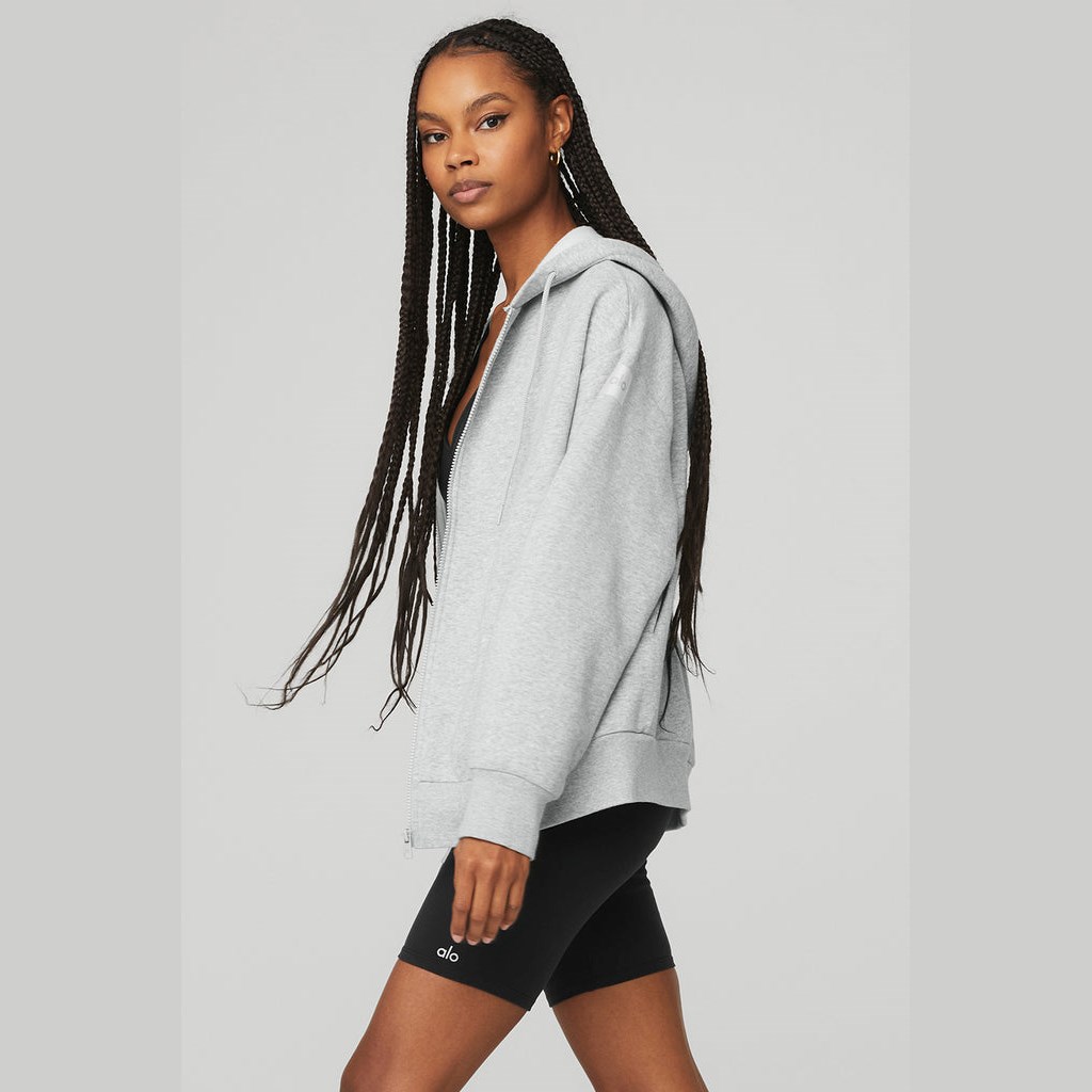 Sudadera Con Capucha Alo Yoga Everyday Full Zip Mujer Grises | RQDX87309