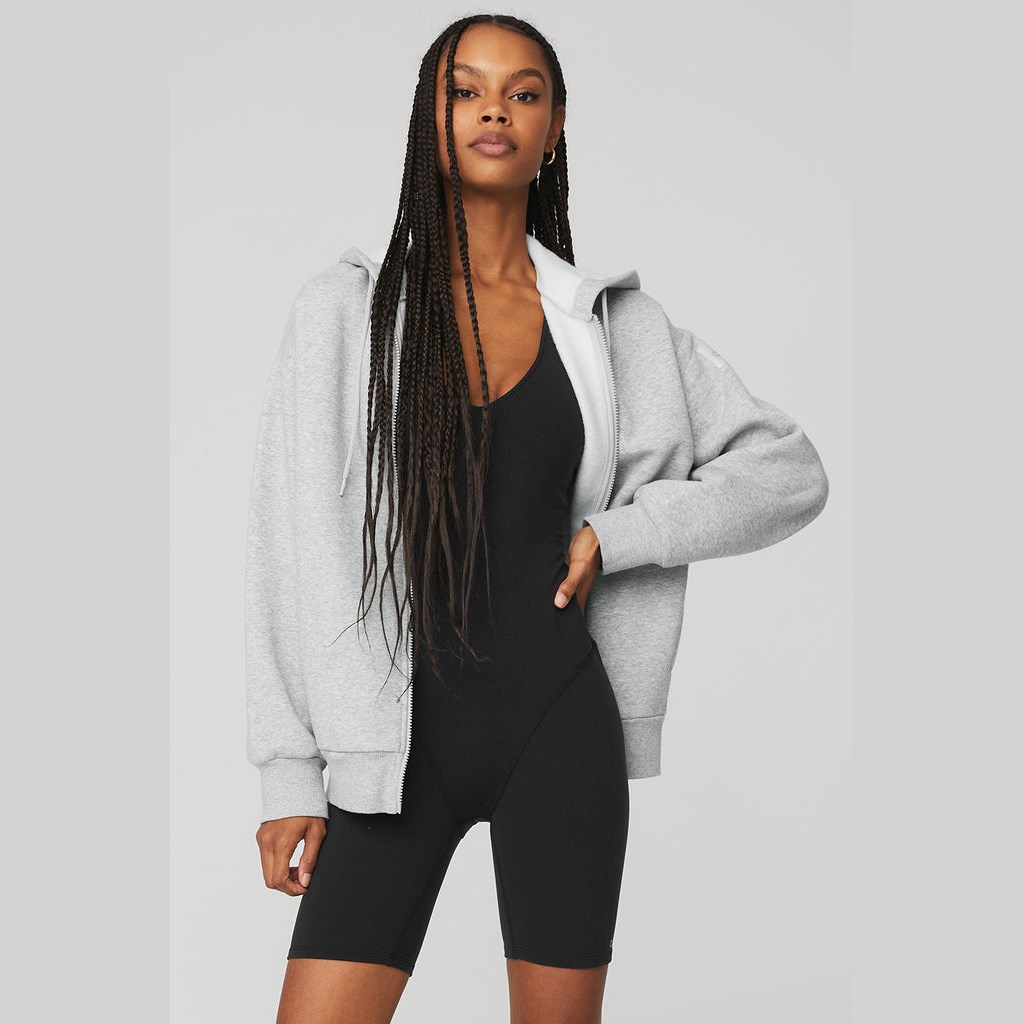 Sudadera Con Capucha Alo Yoga Everyday Full Zip Mujer Grises | RQDX87309