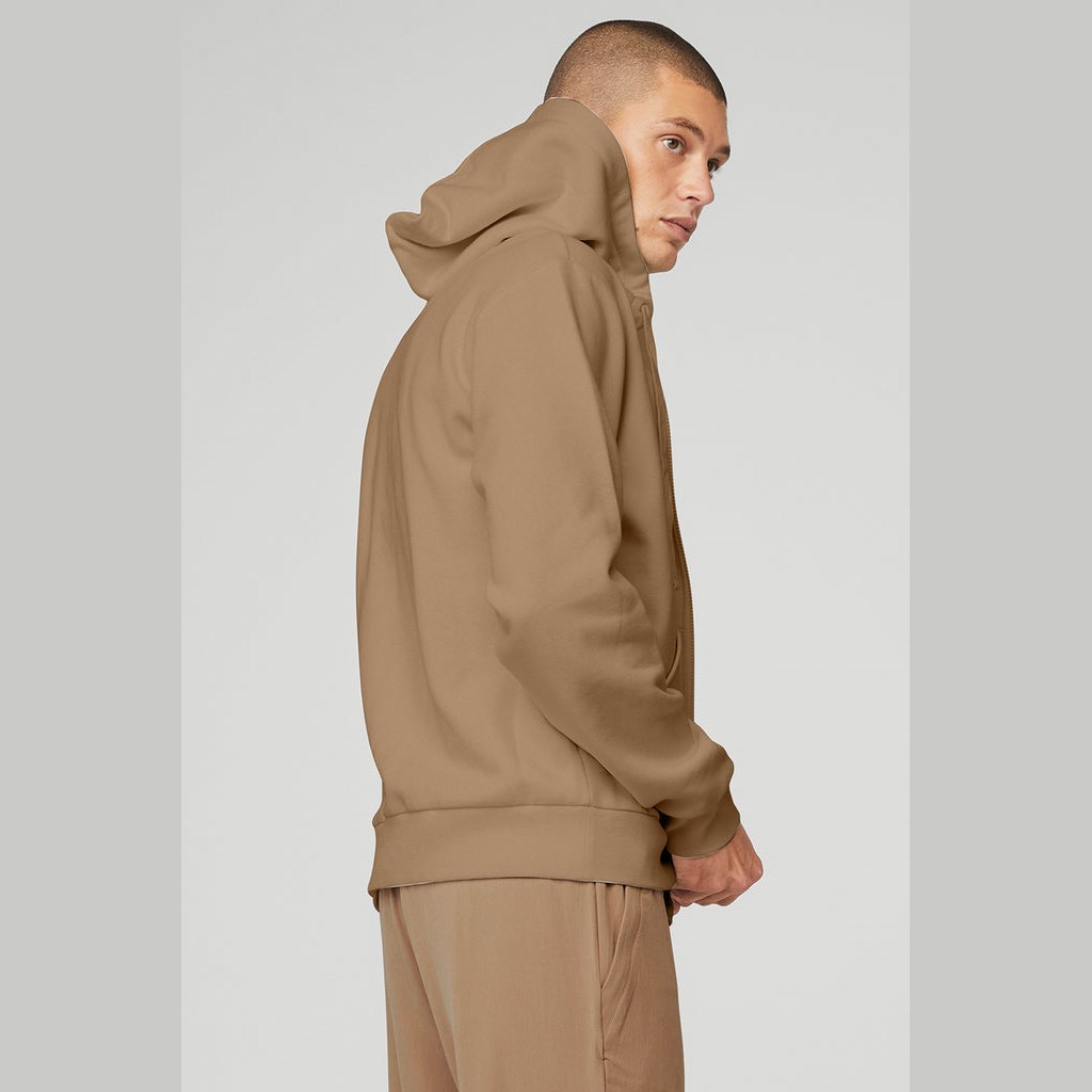 Sudadera Con Capucha Alo Yoga Everyday Full Zip Hombre Beige | TNRE09752