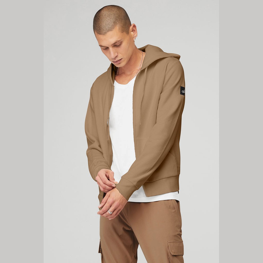 Sudadera Con Capucha Alo Yoga Everyday Full Zip Hombre Beige | TNRE09752