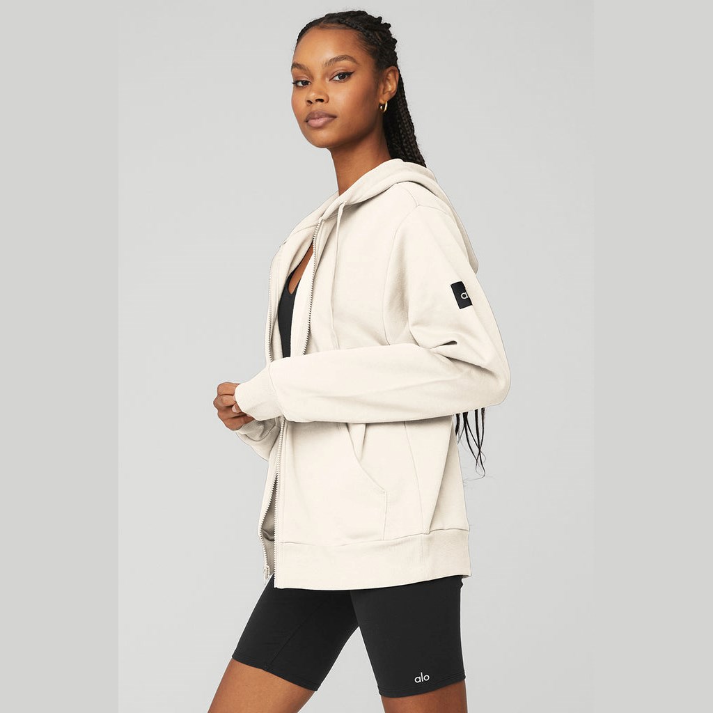 Sudadera Con Capucha Alo Yoga Everyday Full Zip Mujer Blancos | TULC07982