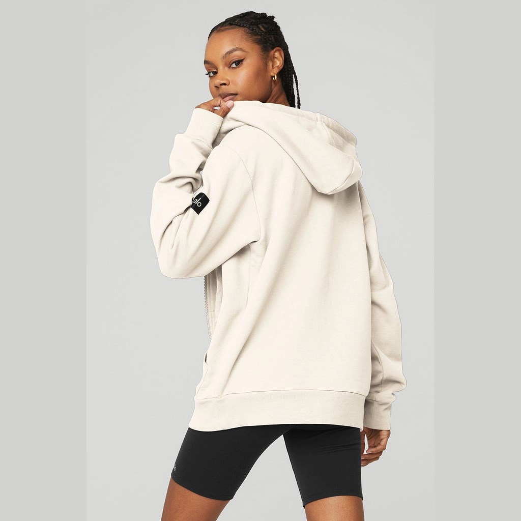 Sudadera Con Capucha Alo Yoga Everyday Full Zip Mujer Blancos | TULC07982
