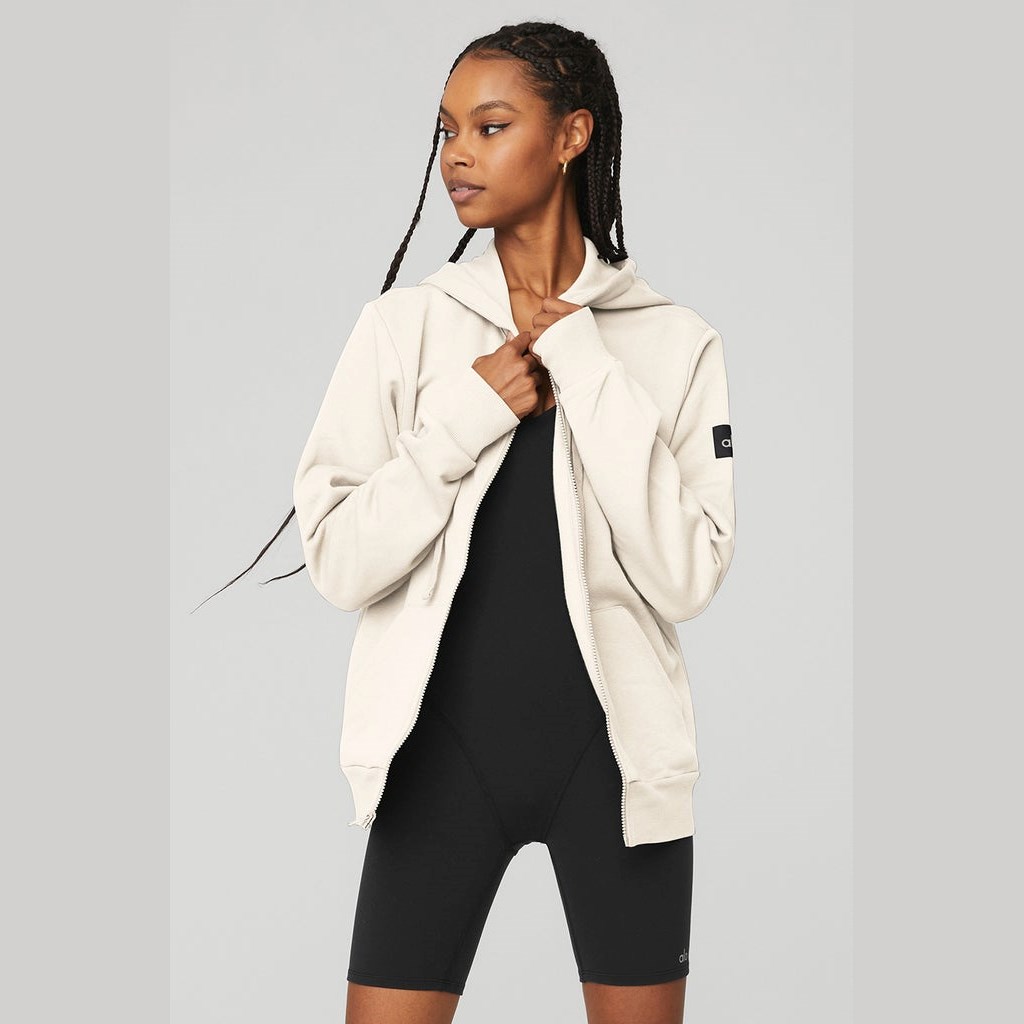 Sudadera Con Capucha Alo Yoga Everyday Full Zip Mujer Blancos | TULC07982