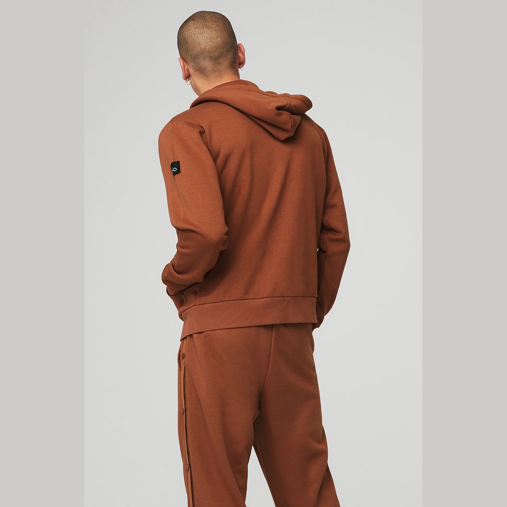 Sudadera Con Capucha Alo Yoga Everyday Full Zip Hombre Marrom | XMHQ20974